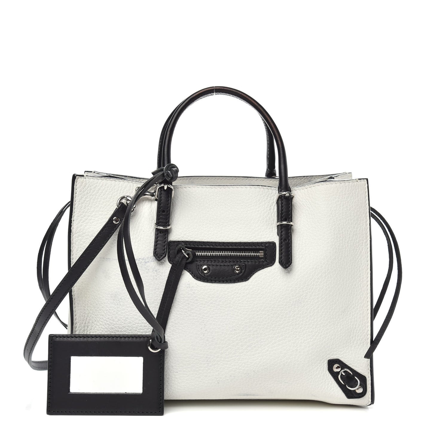 Veau Papier A6 Zip Around Tote White Black