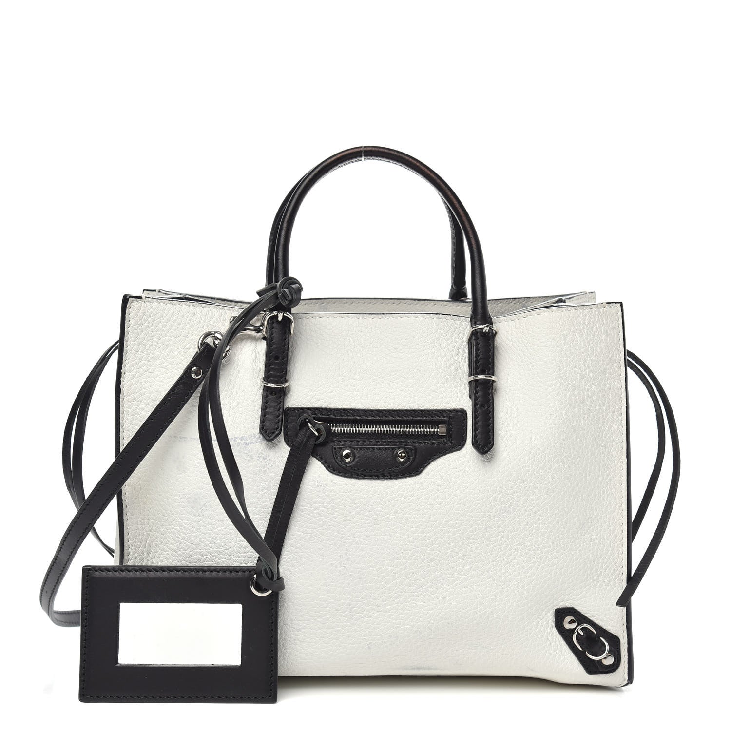 Balenciaga Veau Papier A6 Zip Around Tote White Black 1 of 17