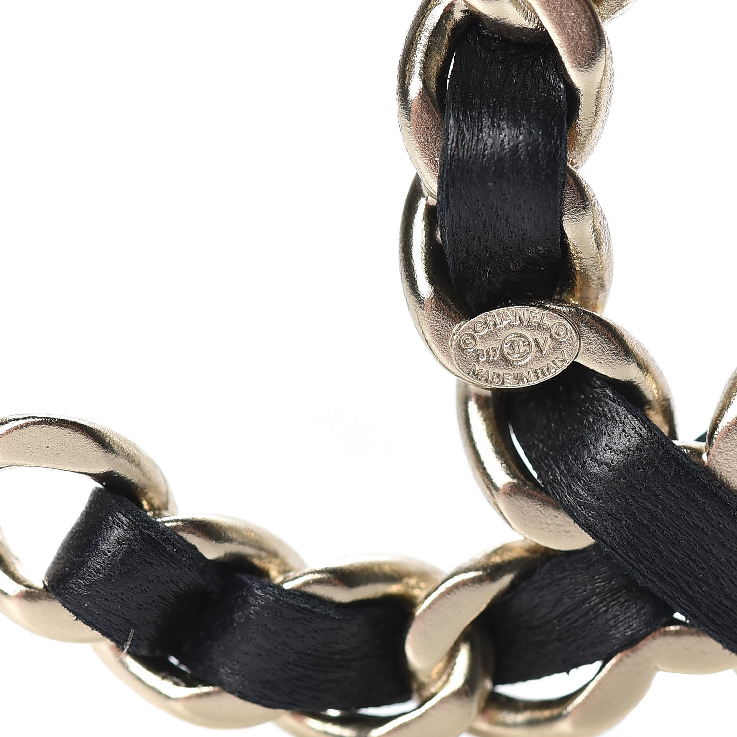 Chanel Lambskin Chain CC Brooch Black Gold 4 of 5