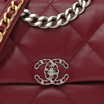 Chanel Goatskin Quilted Medium Chanel 19 Flap Dark Red 8 of 10
