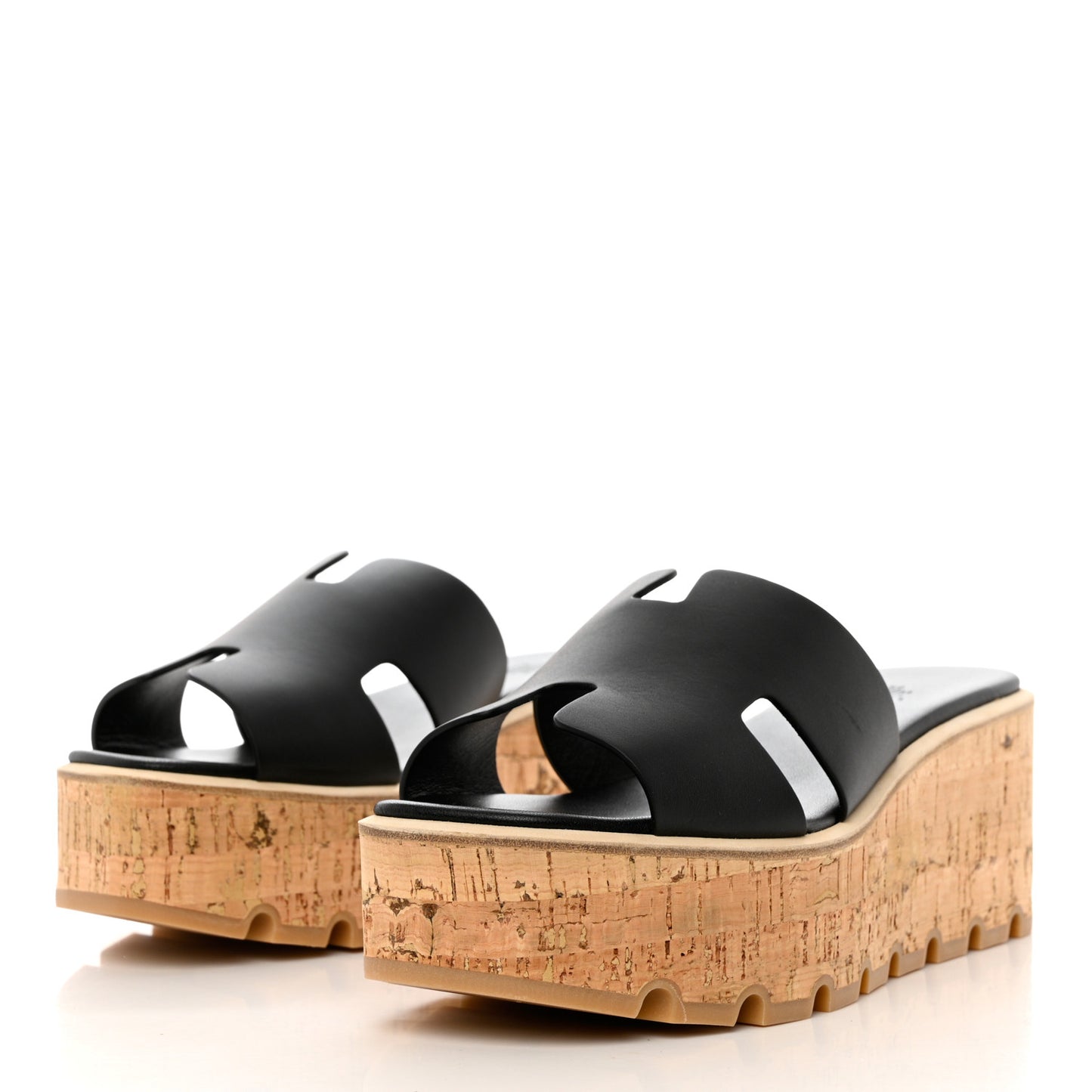 Calfskin Cork Eze 30 Sandals 39 Black