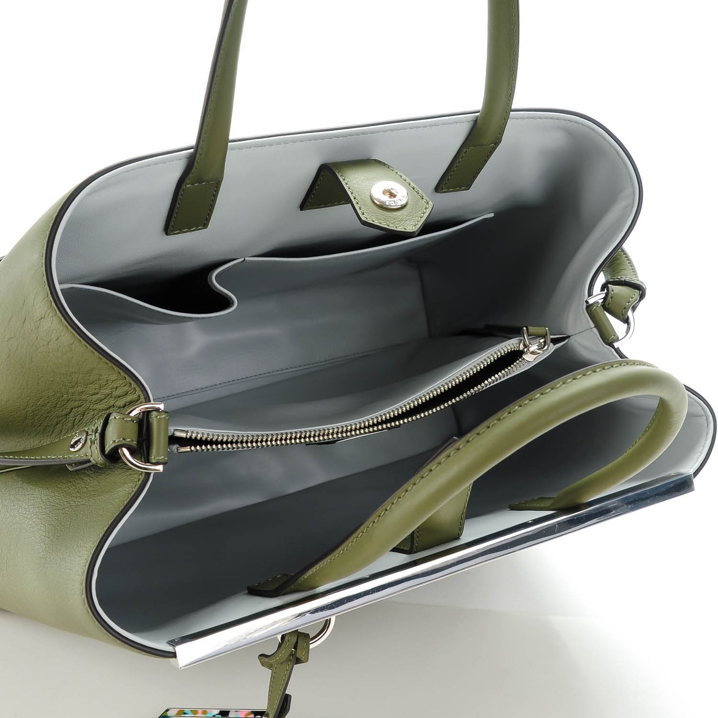 Vitello Dolce Shiny Nappa Plexiglass Granite Regular 2Jours Tote Equatore