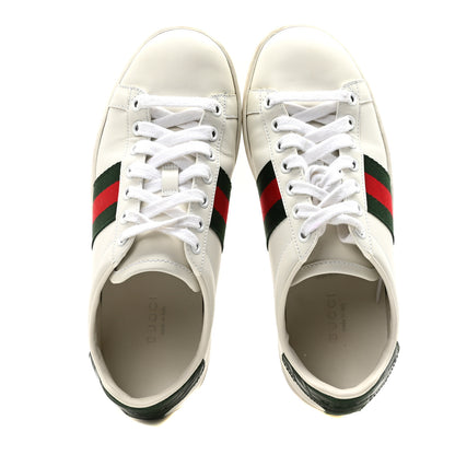 Gucci Calfskin Crocodile Web Womens Ace Sneakers 35 White Green 2 of 9
