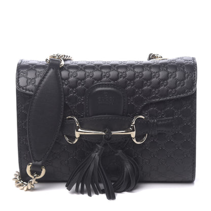 Gucci Soft Microguccissima Mini Emily Chain Shoulder Bag Black 1 of 10