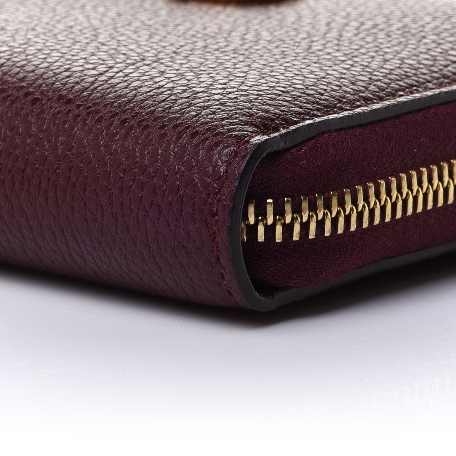 Gucci Grainy Calfskin Zumi Zip Around Wallet Vintage Bordeaux 9 of 10