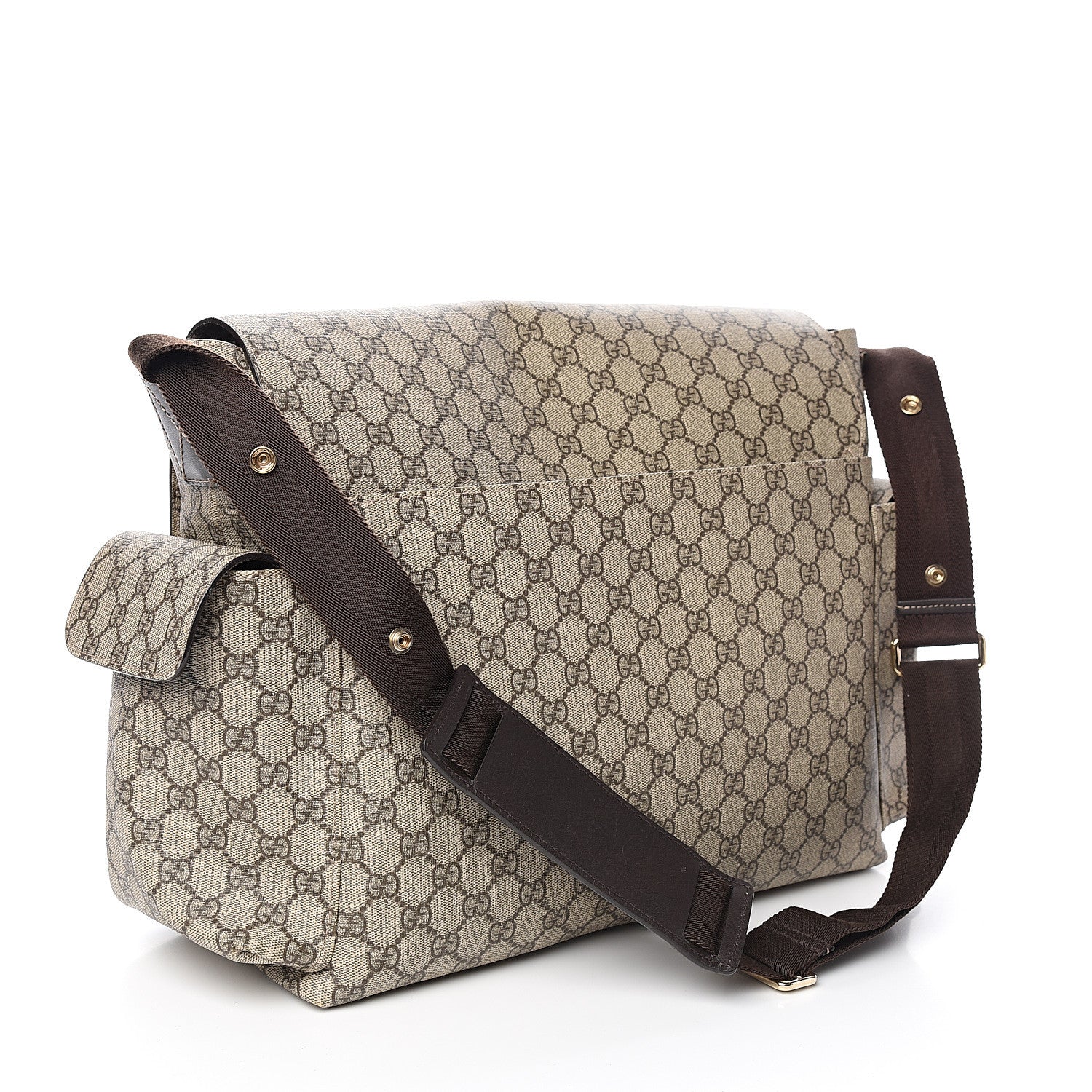 Gucci GG Plus Monogram Messenger Diaper Bag Dark Brown 2 of 10