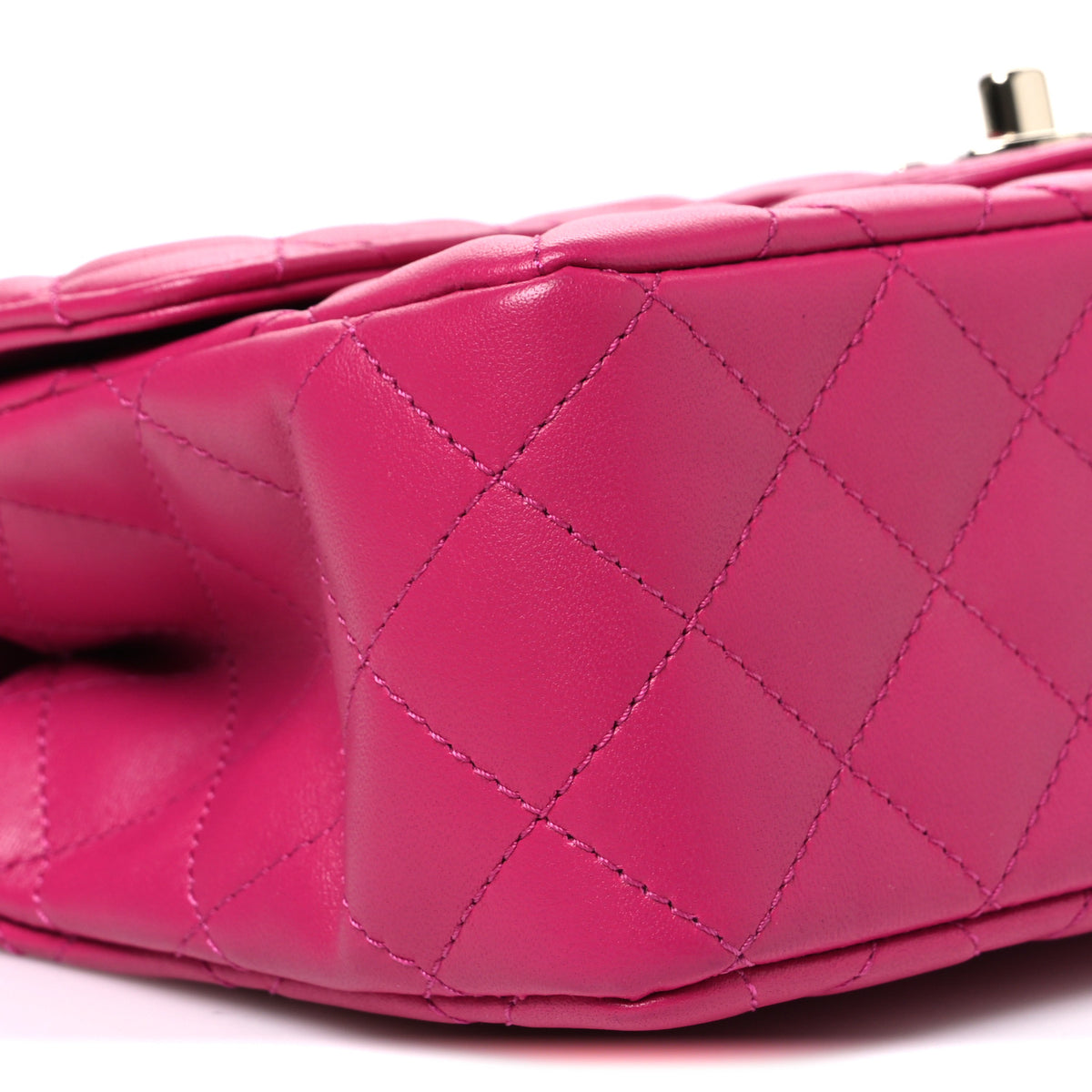 Chanel Lambskin Quilted Medium Crystal Top Handle Rectangular Flap Dark Pink 8 of 9