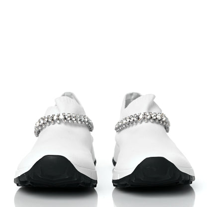 Jimmy Choo Knit Crystal Pearl Verona Sneaker 37 White 2 of 8