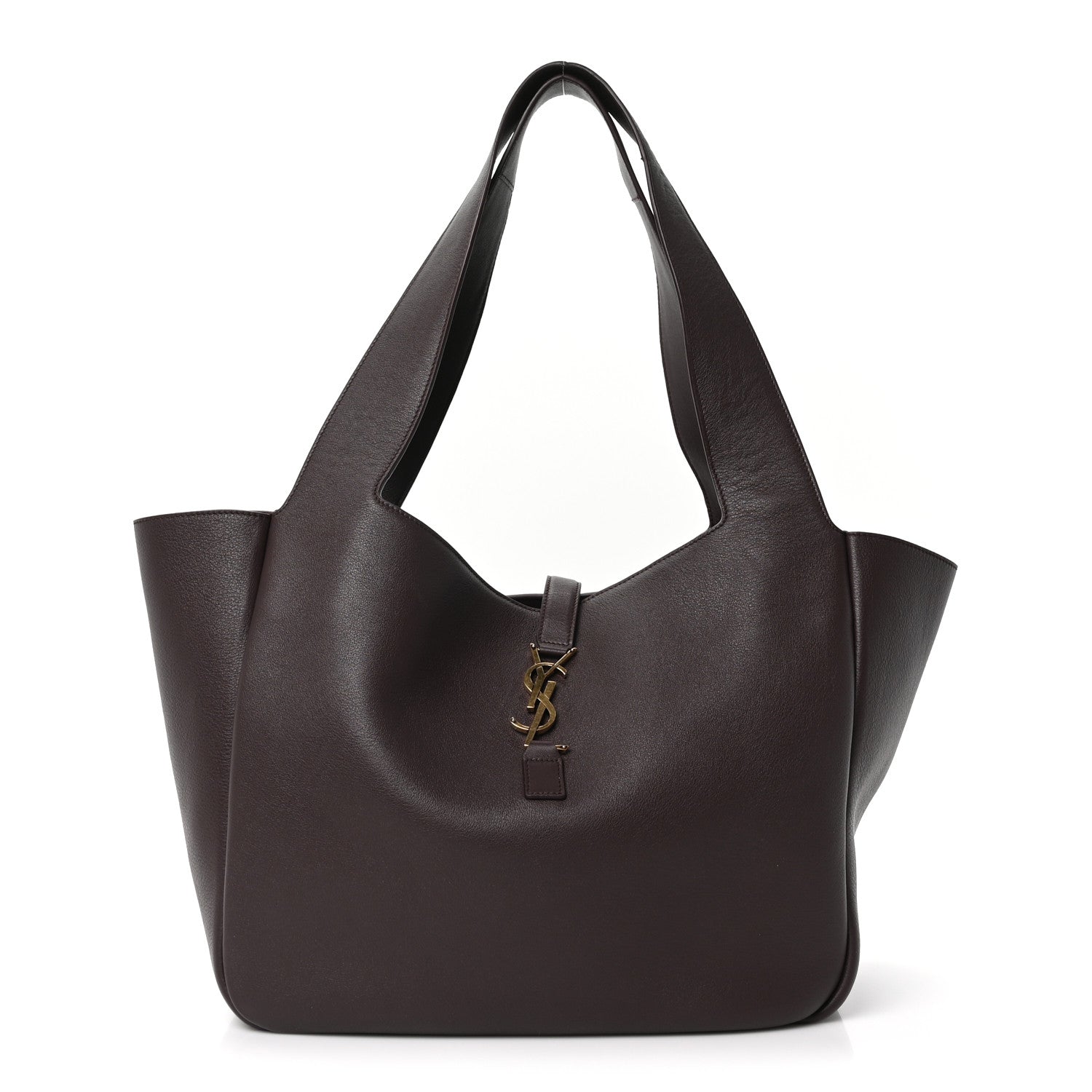 Saint Laurent Grained Deerskin Bea Tote Dark Currant 1 of 10