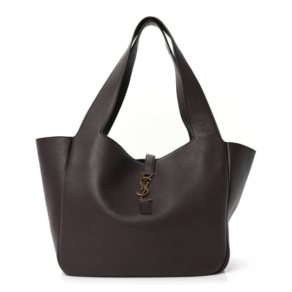 Saint Laurent Grained Deerskin Bea Tote Dark Currant 1 of 10