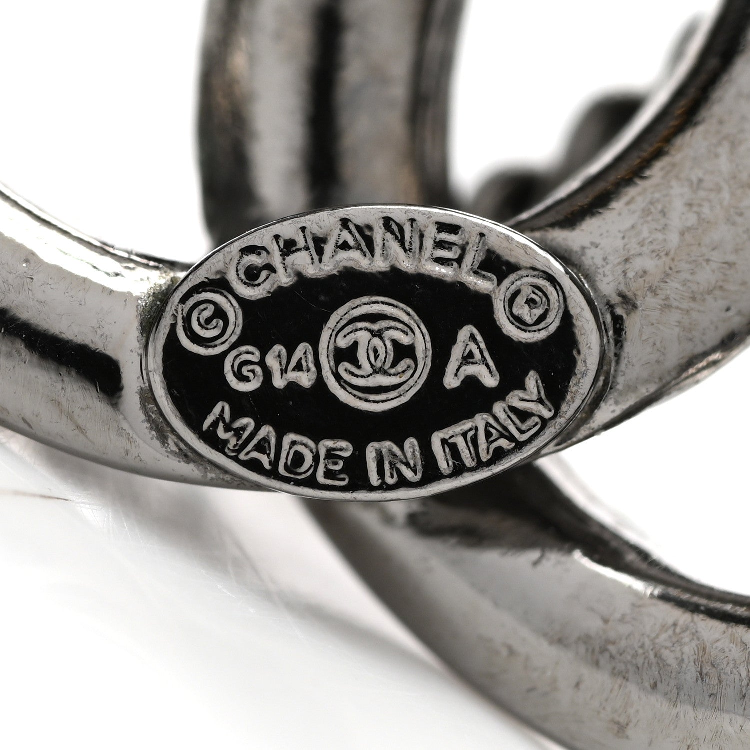 Chanel CC Drop Earrings Ruthenium 4 of 5