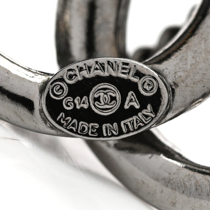 Chanel CC Drop Earrings Ruthenium 4 of 5