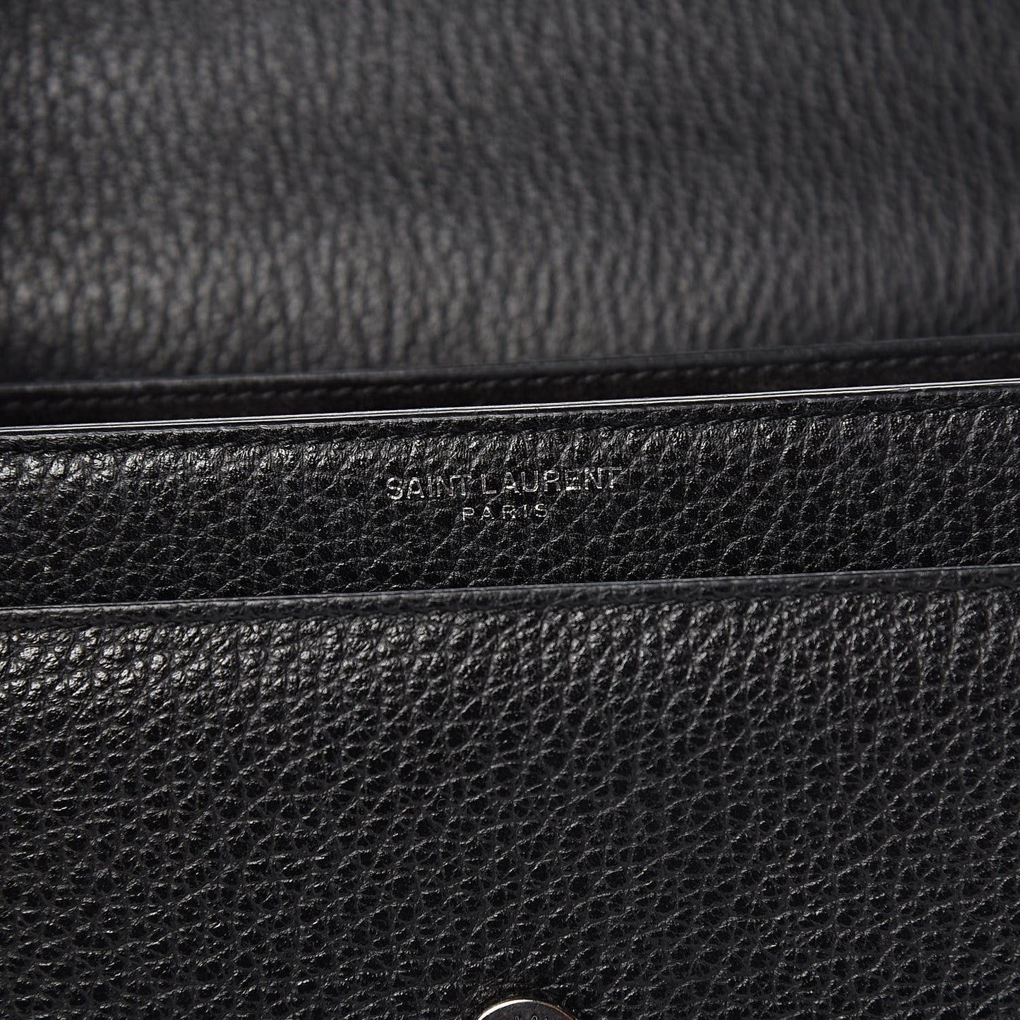 Grained Calfskin Medium Monogram Sunset Satchel Black