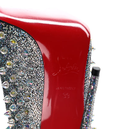 Christian Louboutin Nappa Mica Follies Spikes 100 Pumps 39 Silver 6 of 9