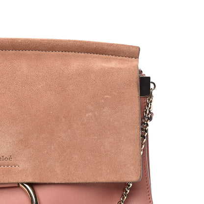 Chloe Calfskin Suede Medium Faye Shoulder Bag Nougat 8 of 12