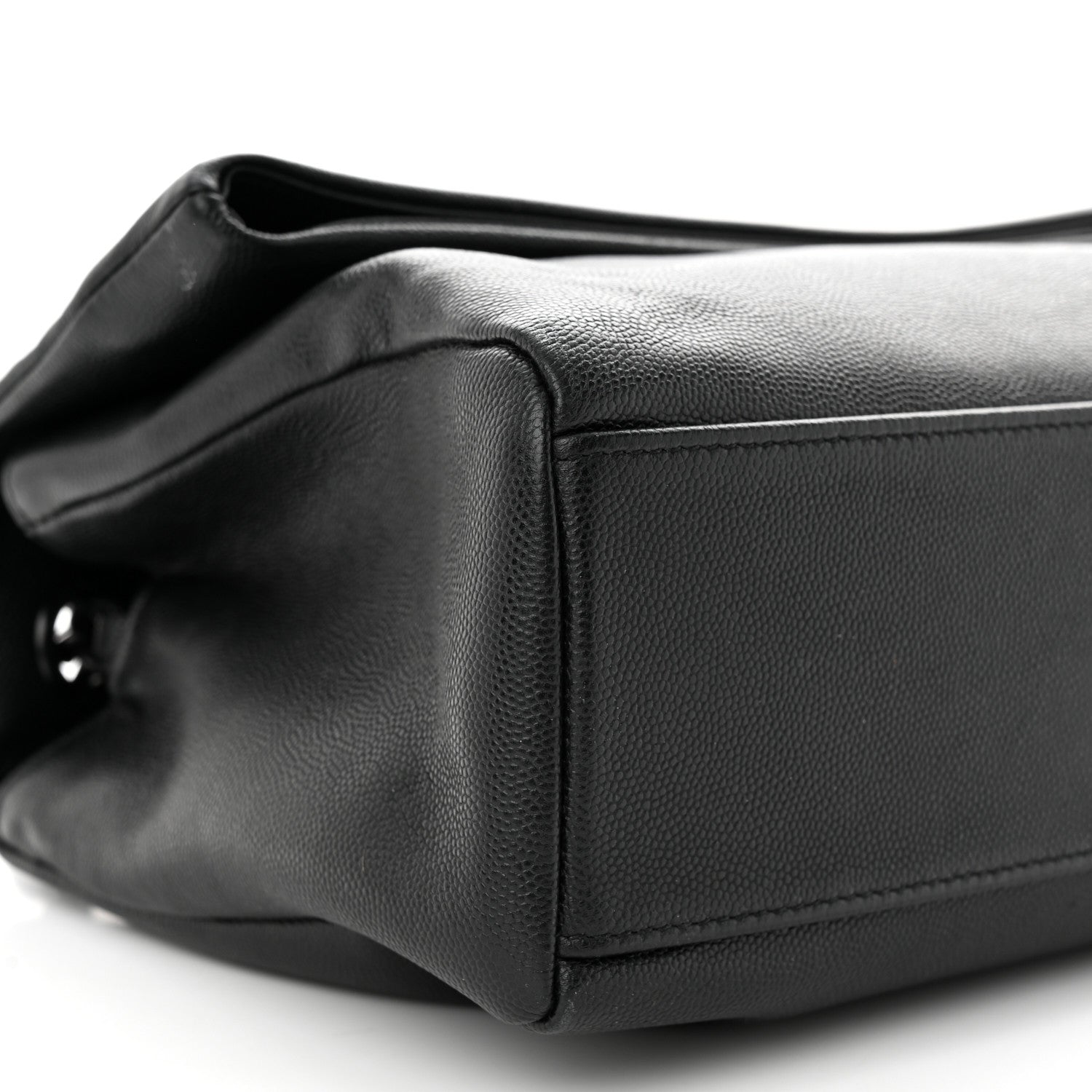 Saint Laurent Grain De Poudre Medium West Hollywood Monogram Fold-Over Black 9 of 11