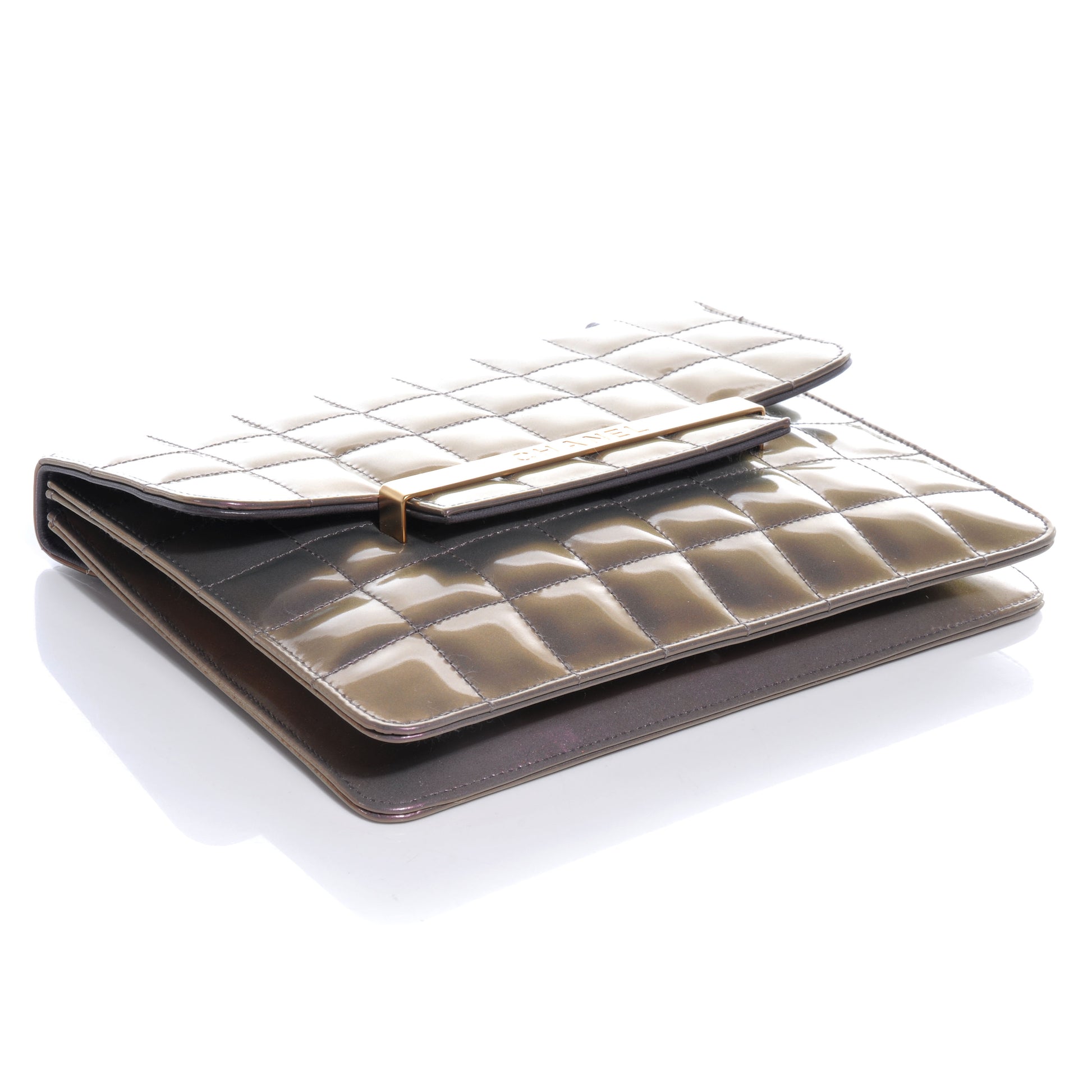 Chanel Patent Leather Chocolate Bar Evening Bag Lilac 4 of 8