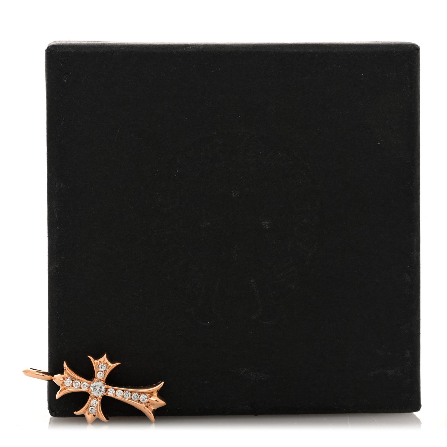 22K Yellow Gold Diamond CH Cross Pave Pendant