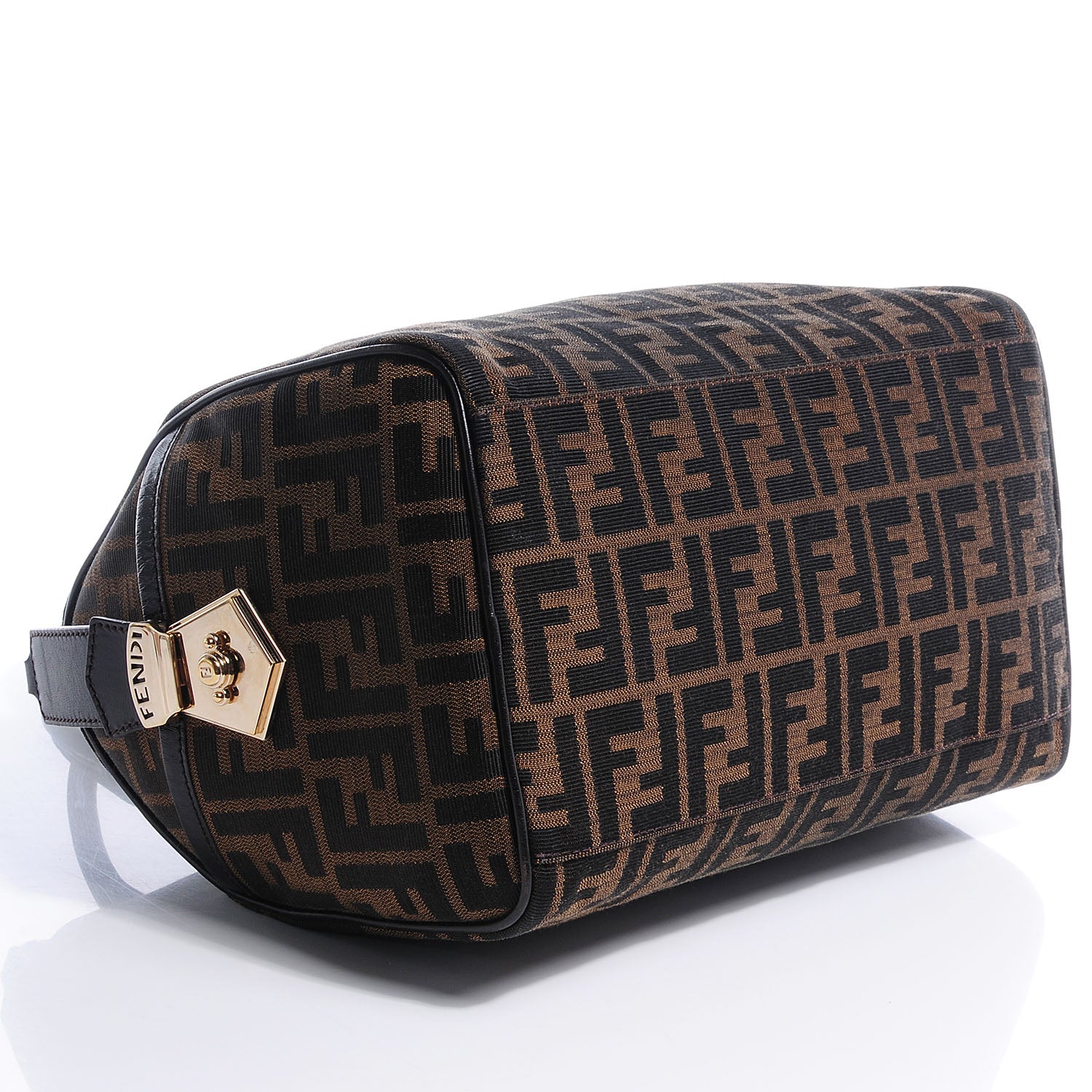 Fendi Zucca Cuoio Lucido Medium Chef Boston Tobacco Moro 5 of 10