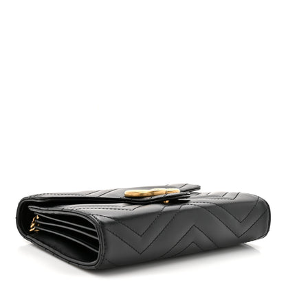 Gucci Calfskin Matelasse GG Marmont Chain Wallet Black 4 of 20