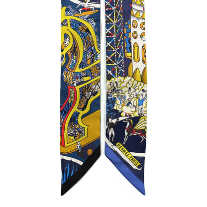 Hermes Silk Exposition Universelle Twilly Bleu Jaune Vif Rouge 2 of 4
