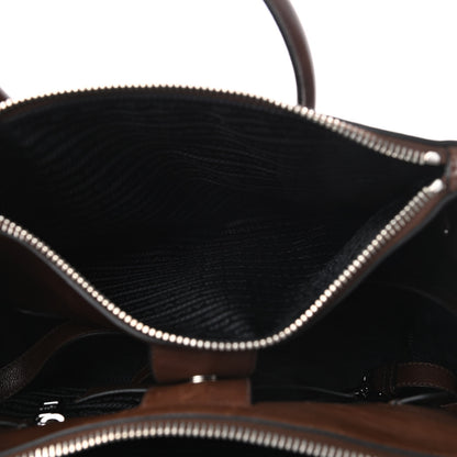 Prada Glace Calf Twin Pocket Tote Bruciato 5 of 18