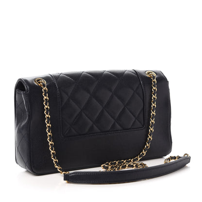 Chanel Sheepskin Quilted Medium Vintage Mademoiselle Flap Dark Navy 4 of 11