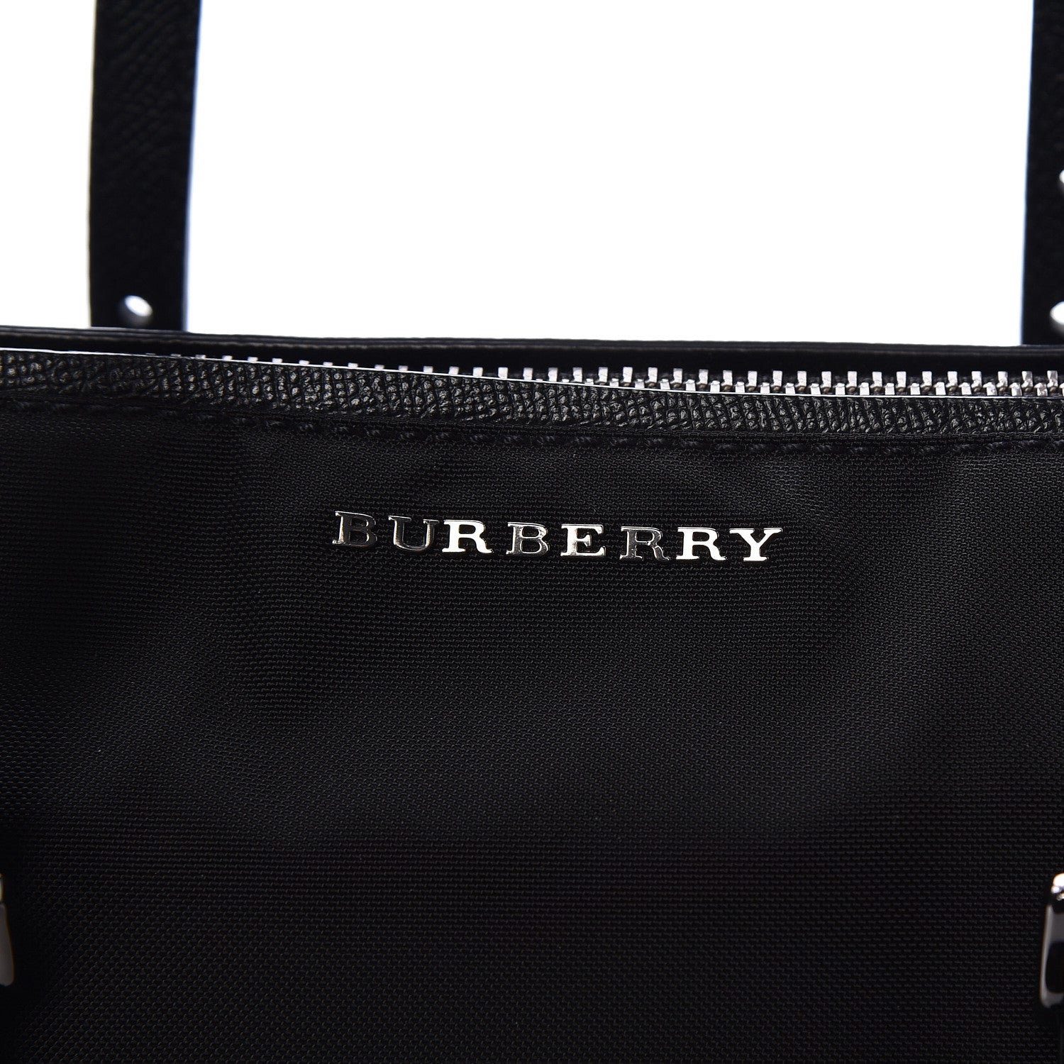 Burberry London Grainy Calfskin Nylon Small Tote Black 10 of 10