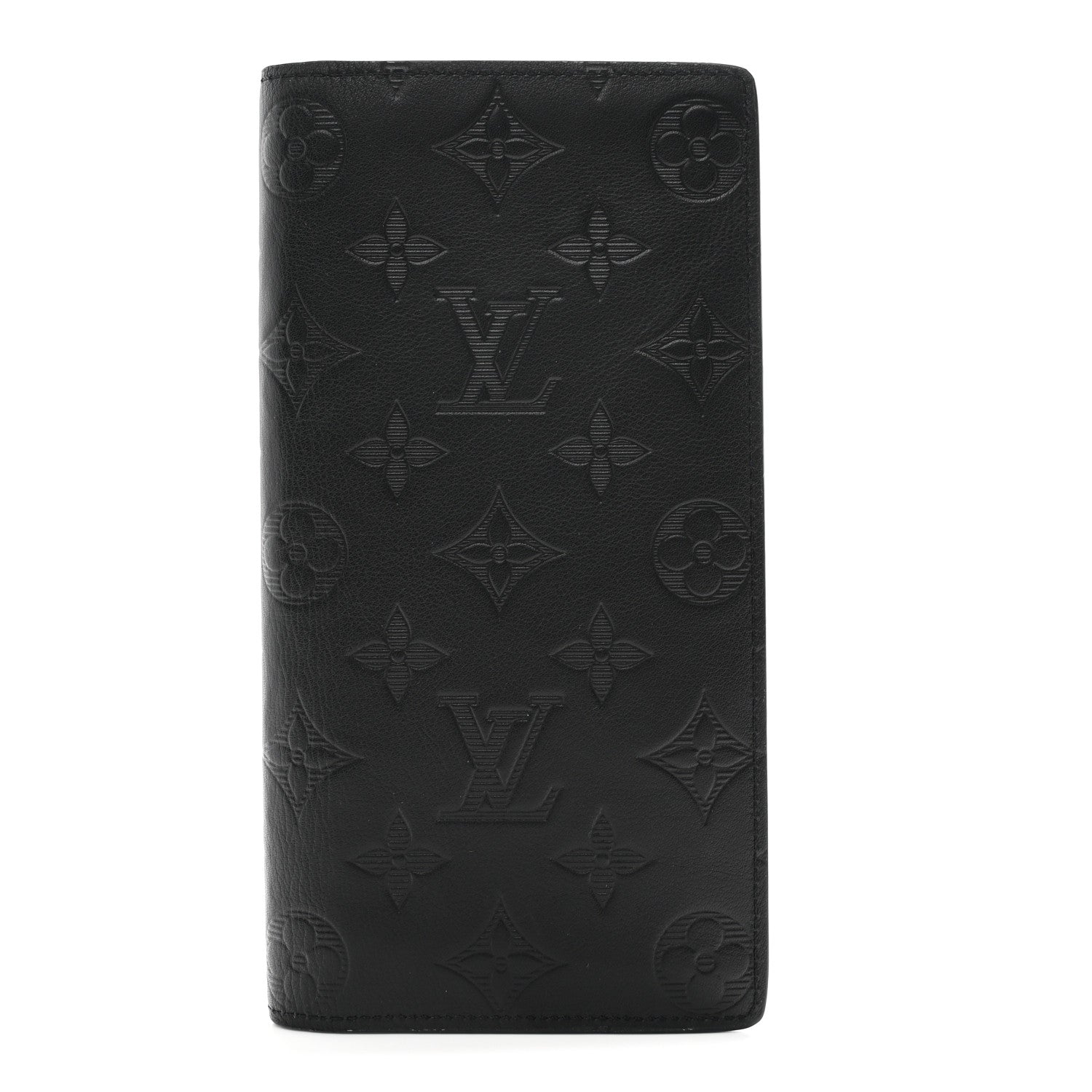 Louis Vuitton Calfskin Monogram Shadow Brazza Wallet Black 1 of 8