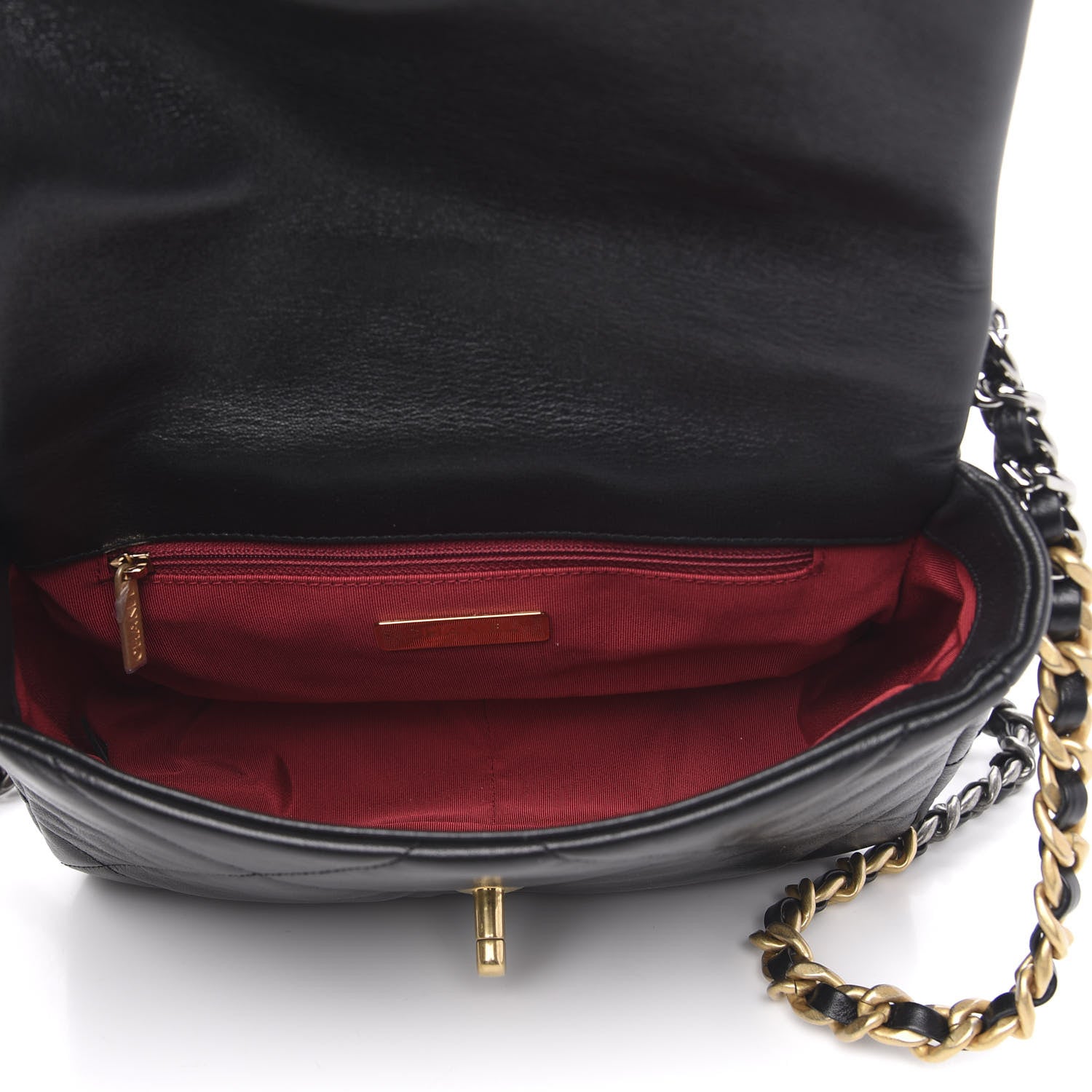 Chanel Goatskin Quilted Medium 19 Flap Black 6 of 12