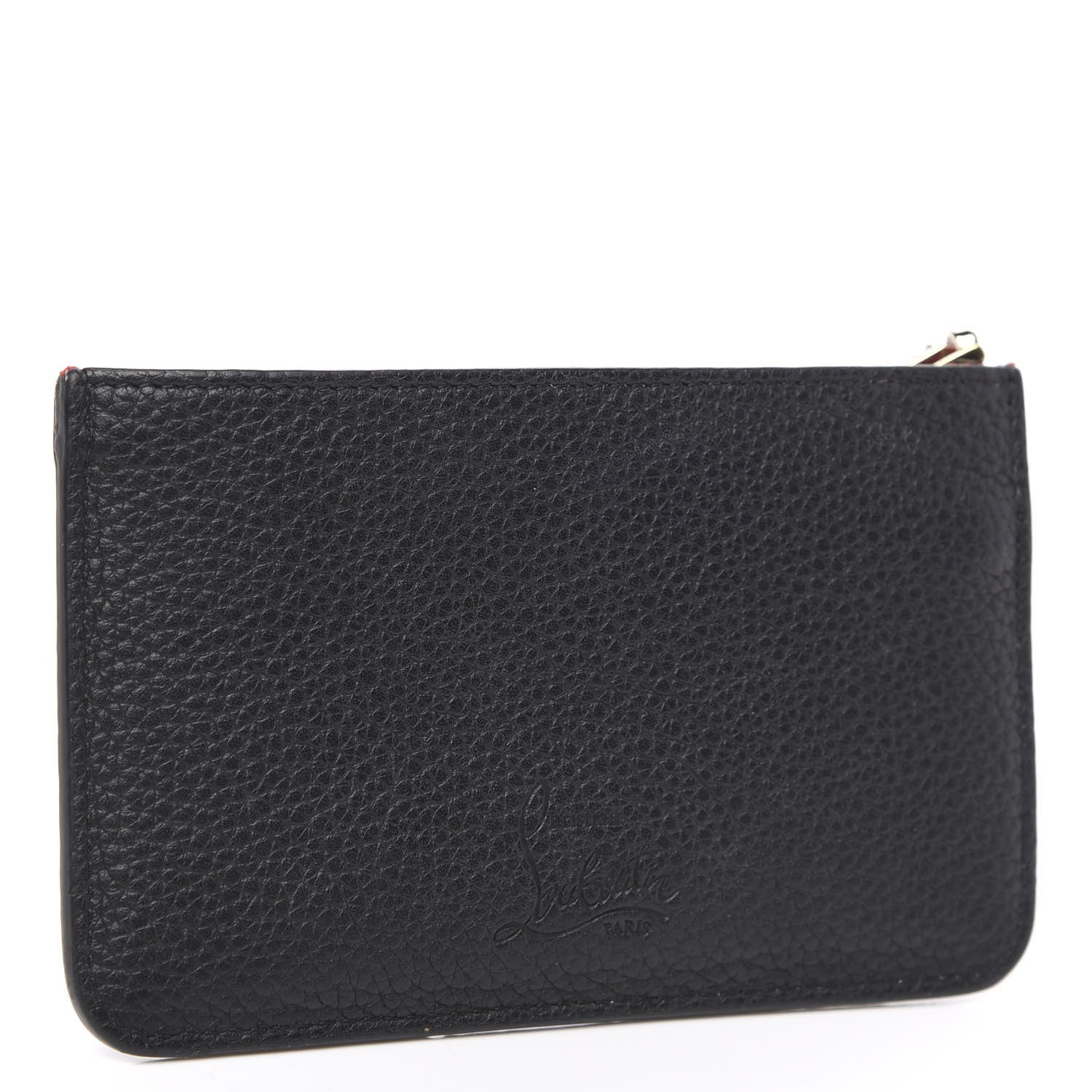 Christian Louboutin Calfskin Empire Panettone Spikes Key Ring Pouch Black 3 of 7