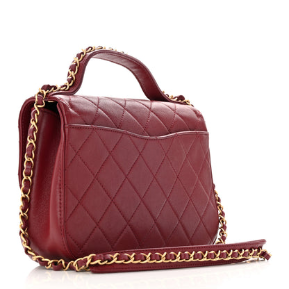 Chanel Lambskin Quilted Chain Infinity Top Handle Flap Burgundy 3 of 13