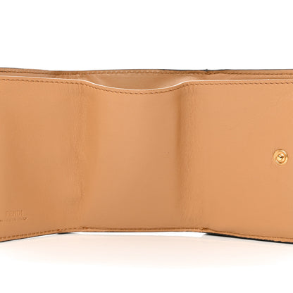 Fendi Nappa Matisse FF Diagonal Embossed Micro Tri-Fold Wallet Miele Scuro 5 of 16