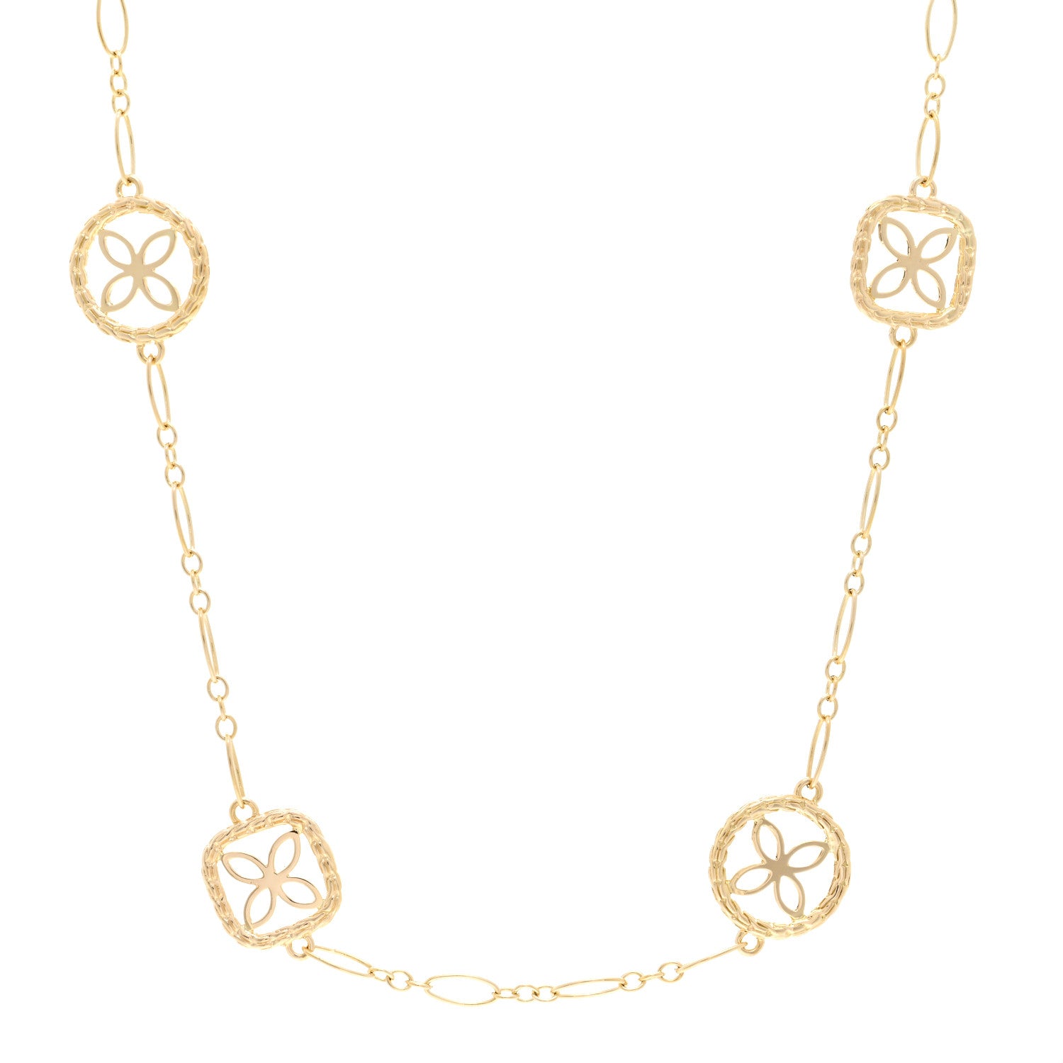 John Hardy 18K Yellow Gold Batu Kawung Station Necklace 16" 1 of 4