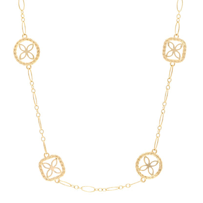 John Hardy 18K Yellow Gold Batu Kawung Station Necklace 16" 1 of 4