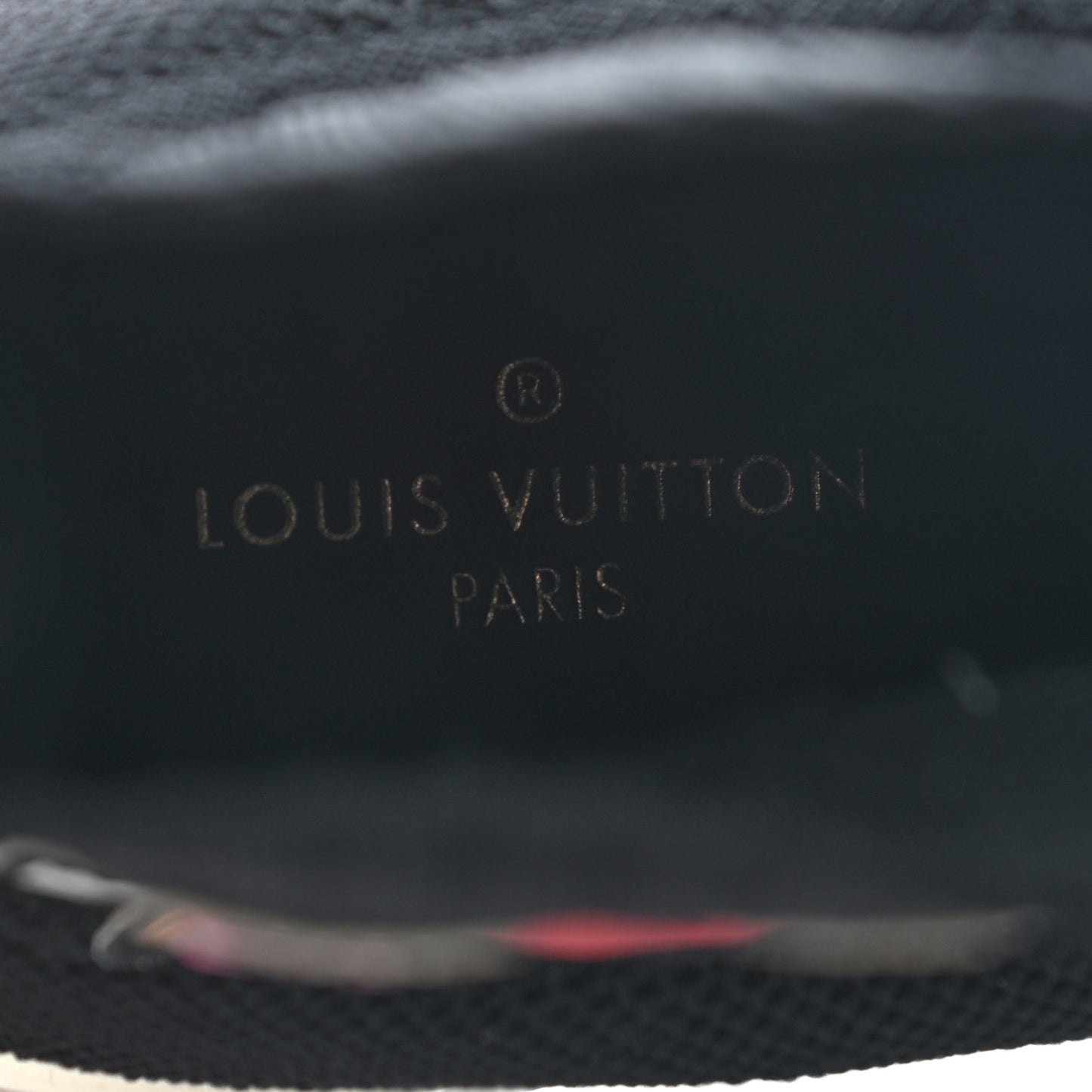 Stretch Fabric LV Black Heart Sock Sneaker 37.5 Black