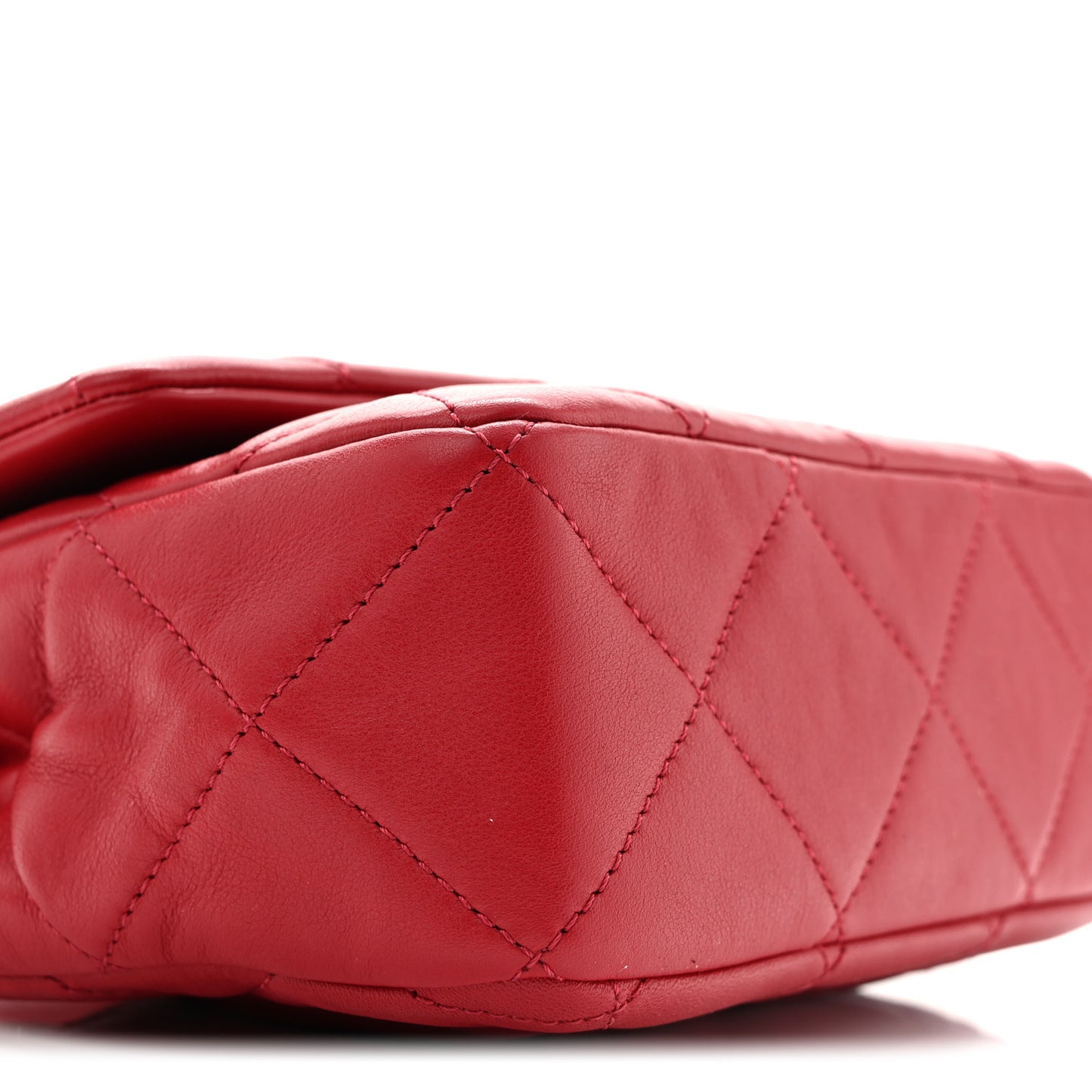 Calfskin Quilted Mini Charms Flap Red