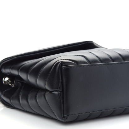 Saint Laurent Calfskin Y Quilted Monogram Small Loulou Chain Satchel Black 8 of 9