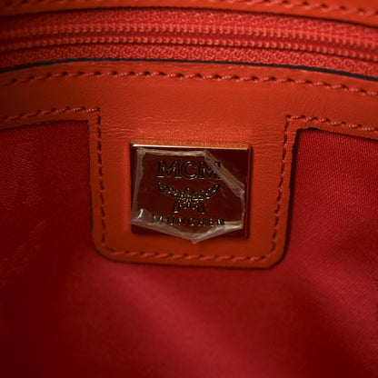 MCM Monogram Patent Zip Top Tote Orange 6 of 9