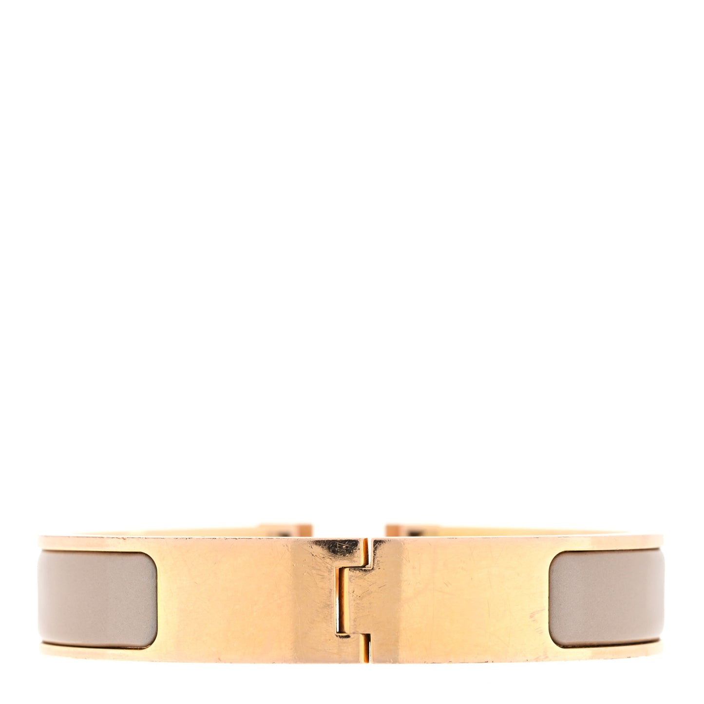 Enamel Narrow Clic Clac H Bracelet PM Marron Glace