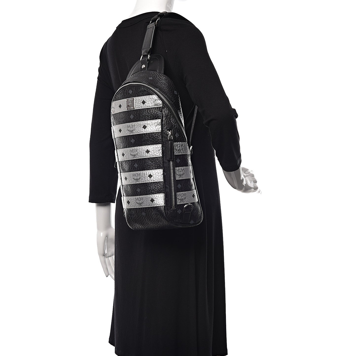 Visetos Spot Medium Sling Bag Black Silver