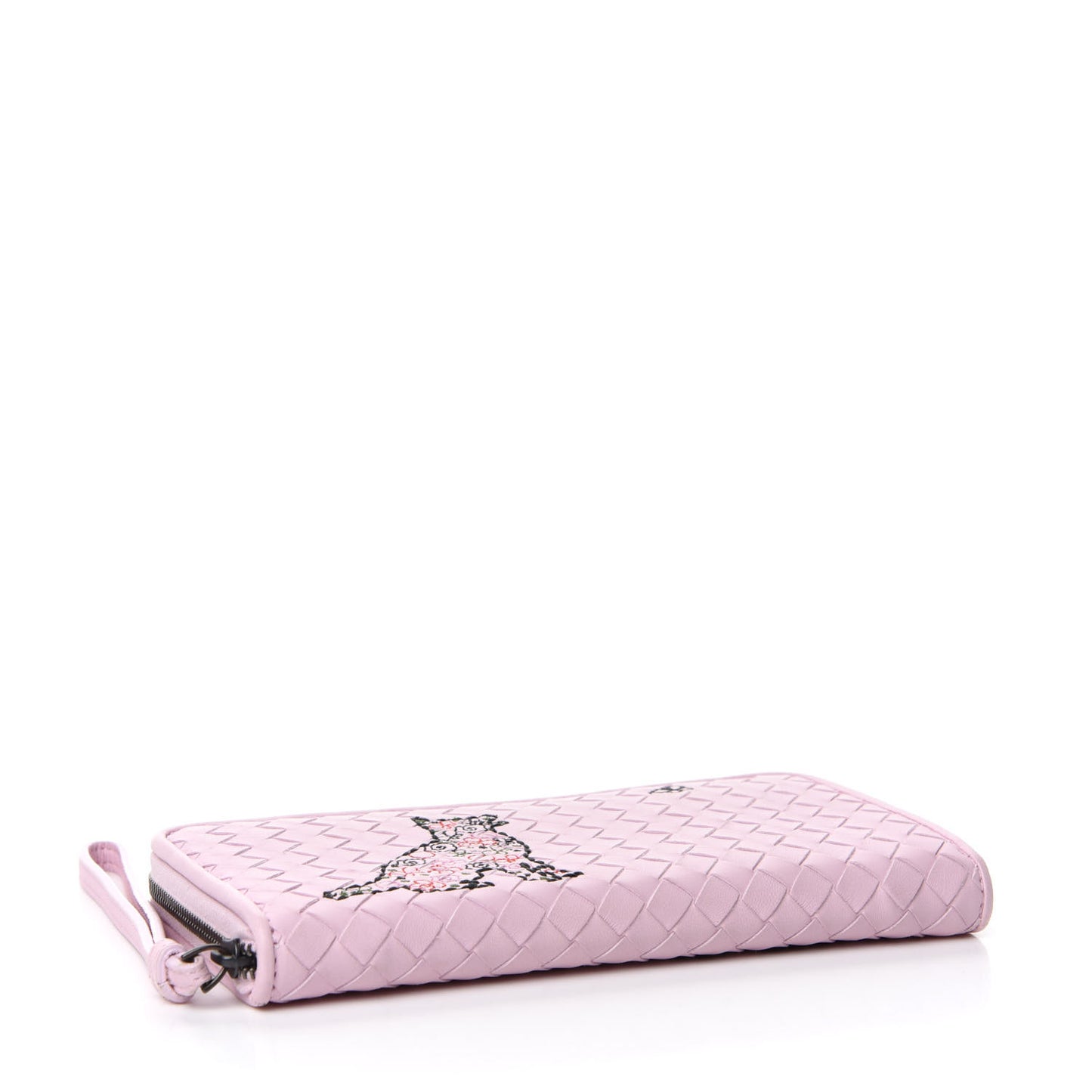 Nappa Intrecciato Zip Around Wallet Dragee