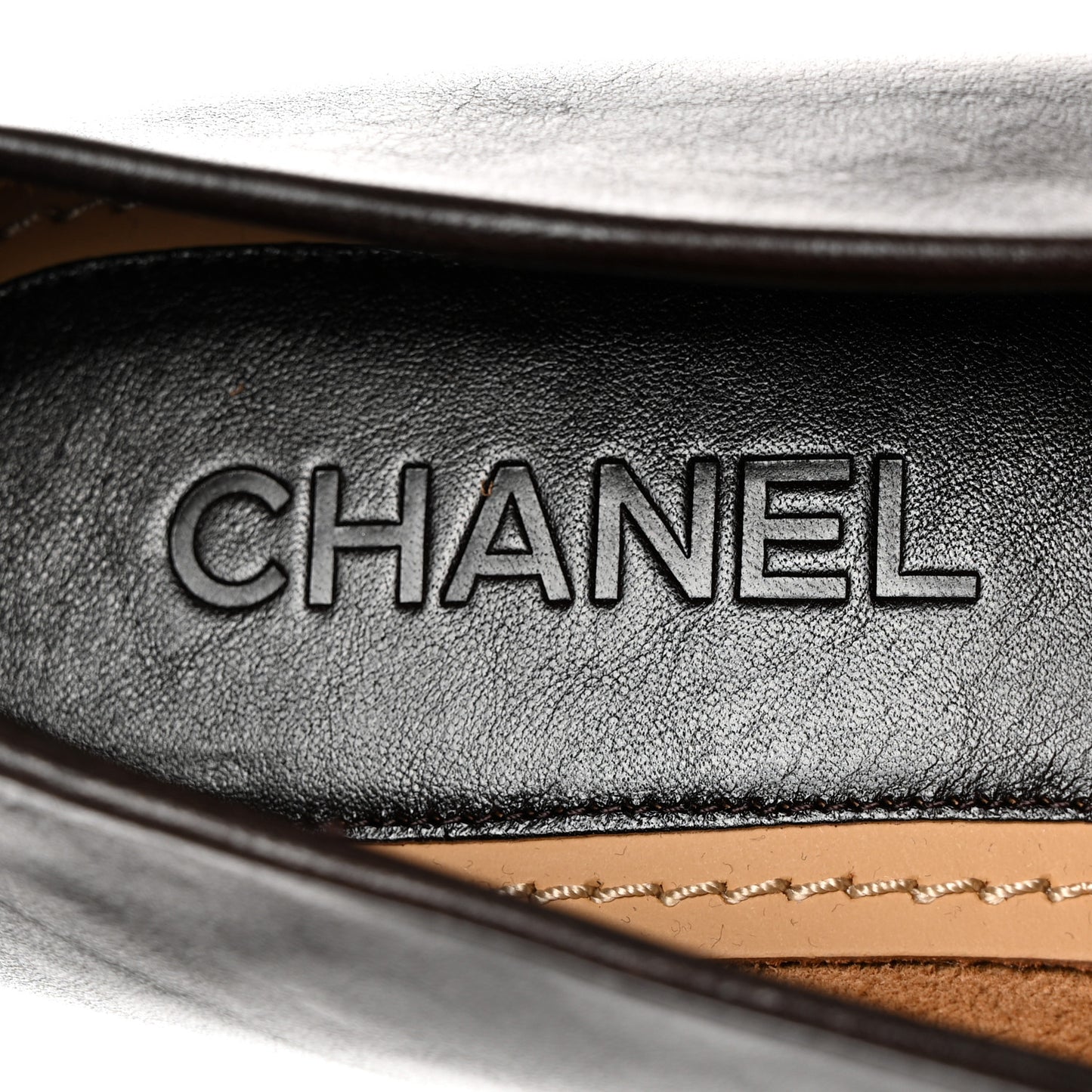 Shiny Calfskin CC Loafers 40 Dark Brown