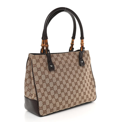 Gucci Monogram Small Bamboo Tote Brown 2 of 9