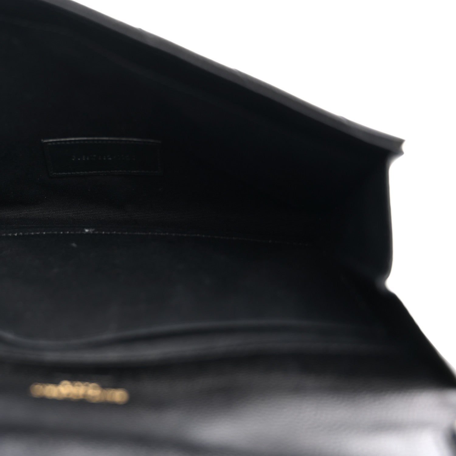 Saint Laurent Grain De Poudre Matelasse Chevron Monogram Envelope Clutch Black 5 of 8