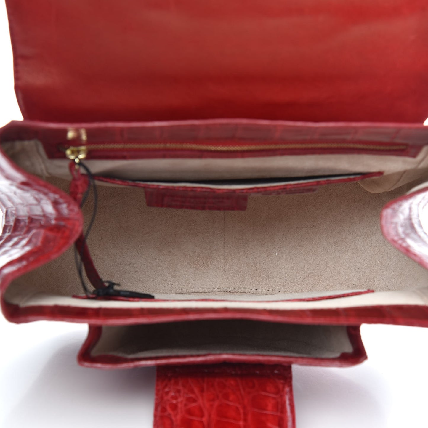 Crocodile Top Handle Bag Red
