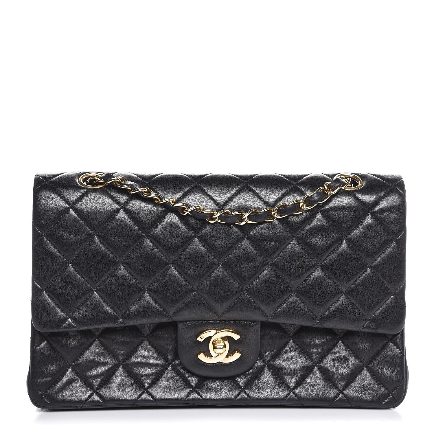 Chanel Lambskin Quilted Medium Double Flap Black 1 of 8