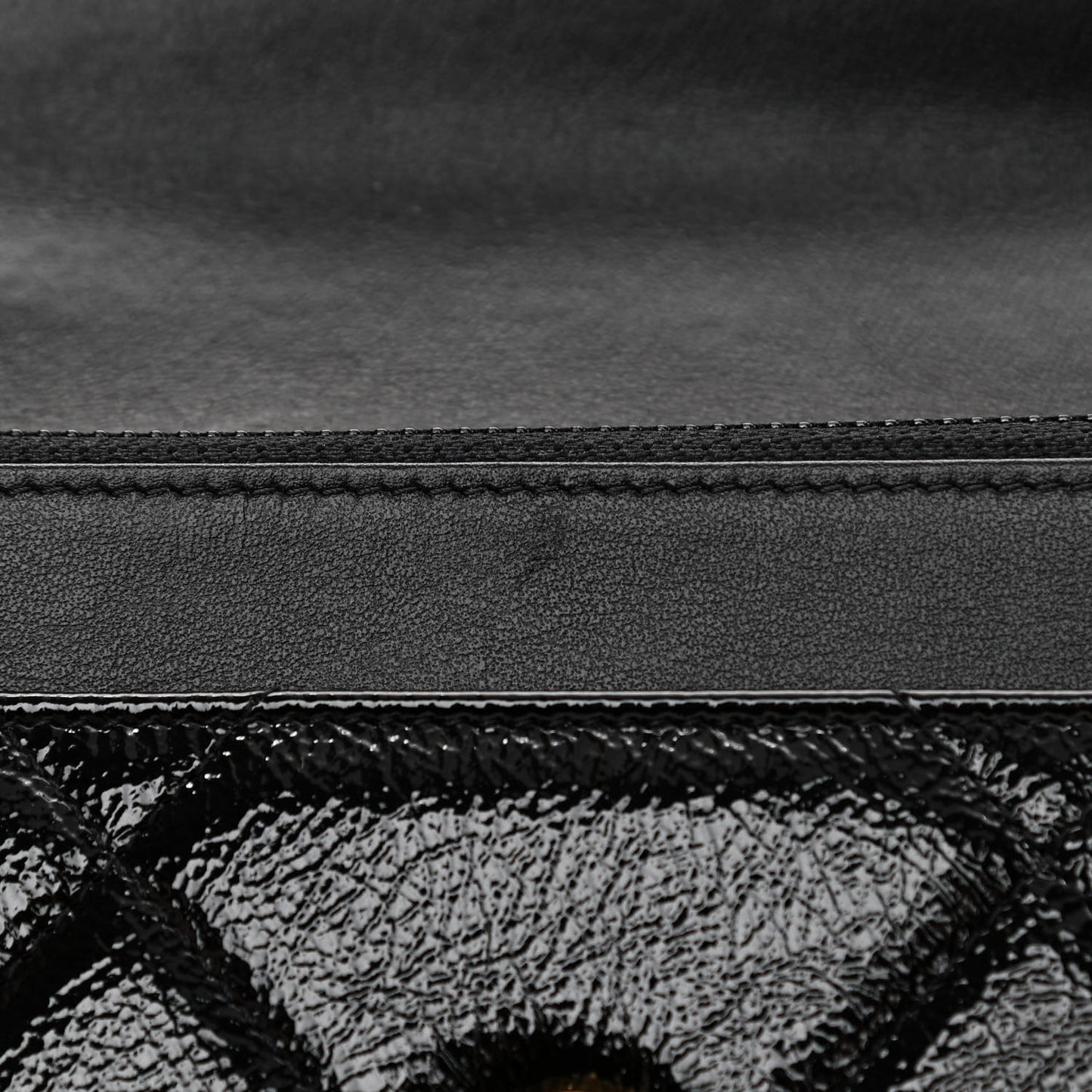 Shiny Crumpled Calfskin Quilted Chanel 19 Wallet On Chain WOC Black