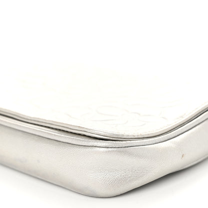 Chanel Metallic Lambskin Camellia Single Flap Silver 9 of 11
