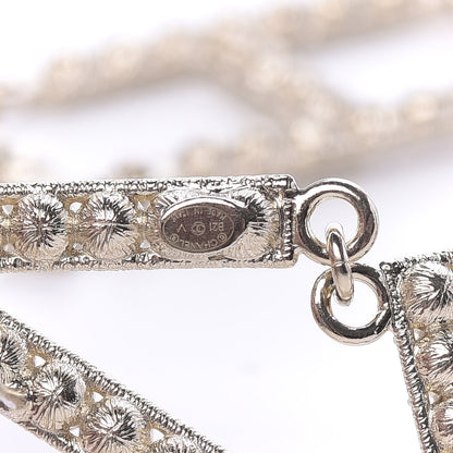 Chanel Crystal Cha-Nel Logo Drop Earrings Gold 4 of 5